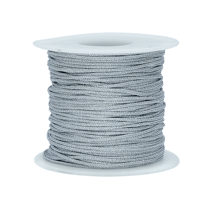HILO CHINO METALIZADO GRIS PLATEADO 1.0MM ROLLO * 50 METROS 1