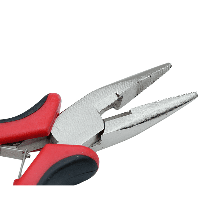 PINZA HERRAMIENTA CABO ROJO NEGRO PLANA DENTADA FINA 3