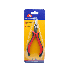PINZA HERRAMIENTA CABO ROJO NEGRO PLANA DENTADA FINA