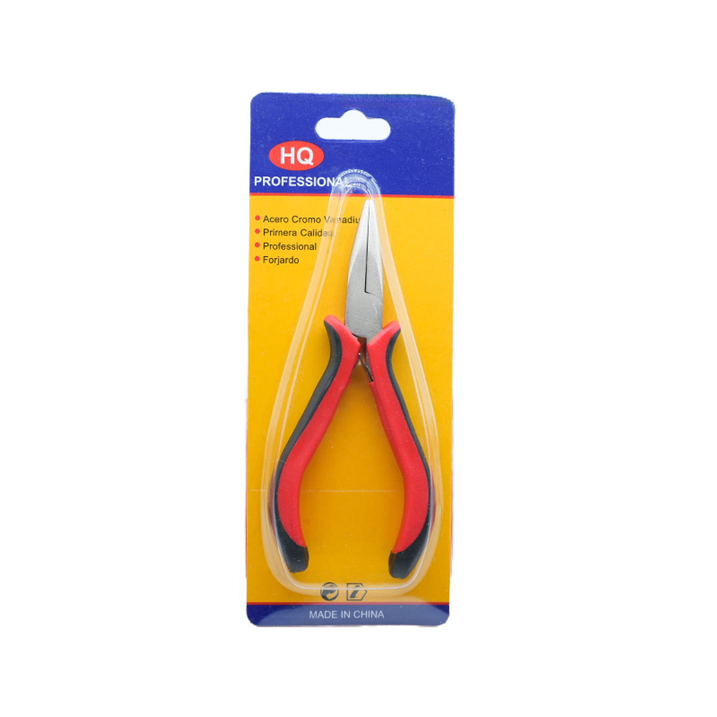 PINZA HERRAMIENTA CABO ROJO NEGRO PLANA LISA FINA 1