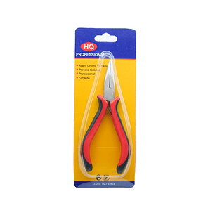 PINZA HERRAMIENTA CABO ROJO NEGRO PLANA LISA FINA