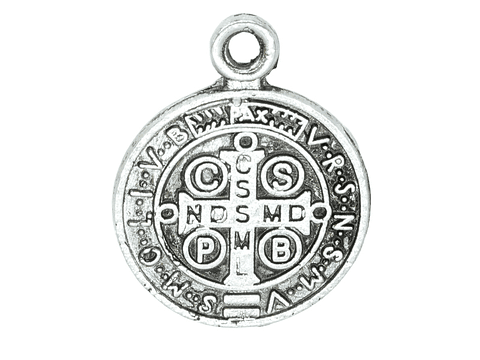 SAMAK PLATEADA DIJE 38 MEDALLA SAN BENITO 12MM 