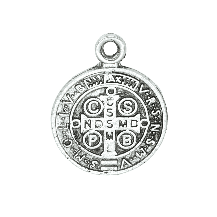 SAMAK PLATEADA DIJE 38 MEDALLA SAN BENITO 12MM  2