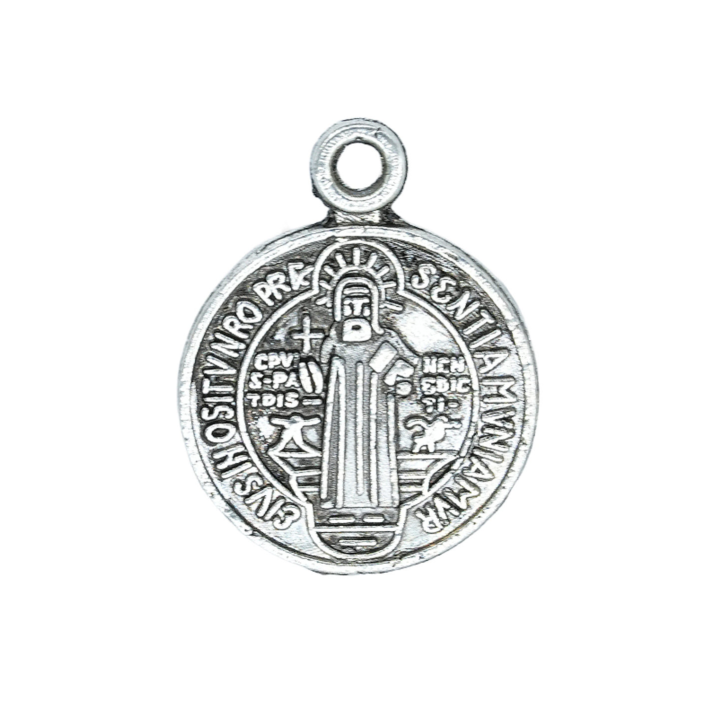 SAMAK PLATEADA DIJE 38 MEDALLA SAN BENITO 12MM  1