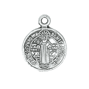 SAMAK PLATEADA DIJE 38 MEDALLA SAN BENITO 12MM 