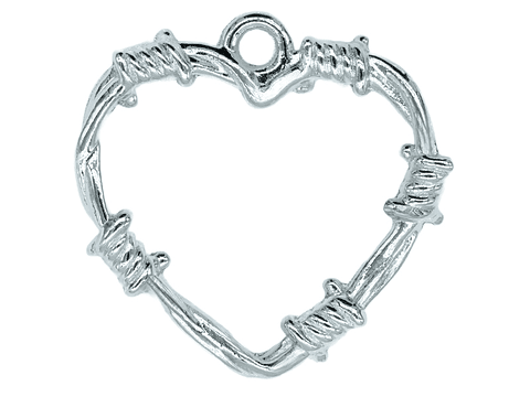 SAMAK PLATEADA DIJE CORAZON ALAMBRE PUAS 22MM 191