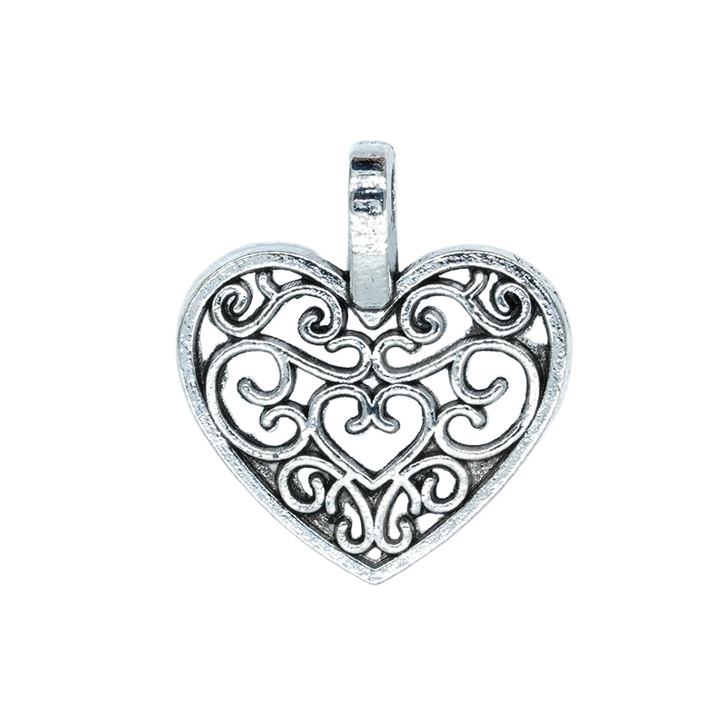 SAMAK PLATEADA DIJE CORAZON CALADO 15MM  194 1