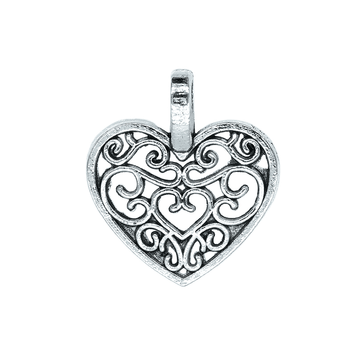 SAMAK PLATEADA DIJE CORAZON CALADO 15MM  194 1