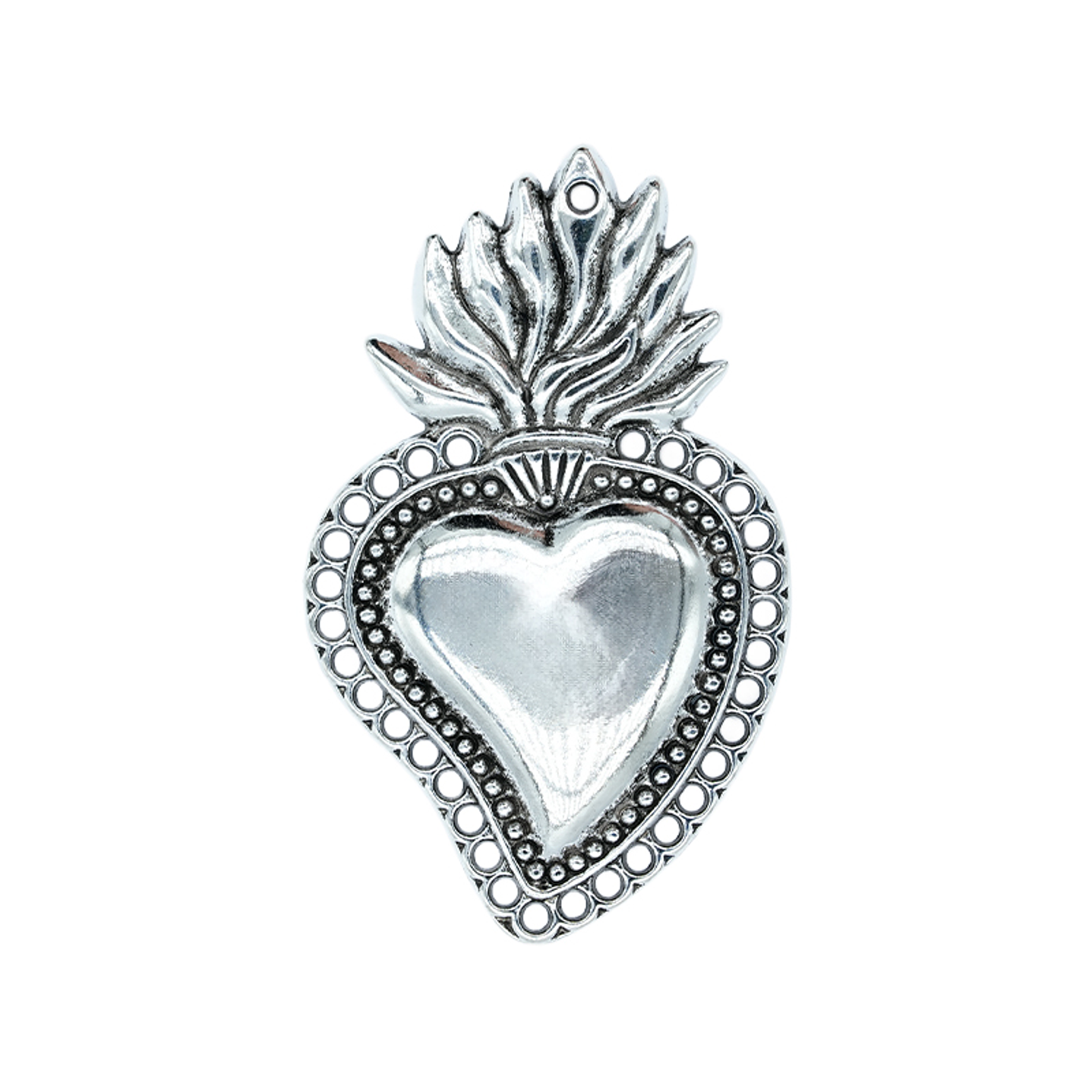 SAMAK PLATEADA DIJE SAGRADO CORAZON 30*48MM  195 1