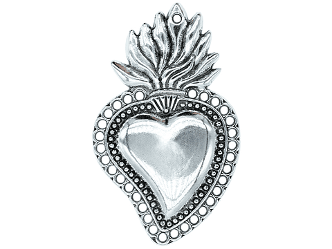 SAMAK PLATEADA DIJE SAGRADO CORAZON 30*48MM  195