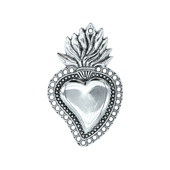 SAMAK PLATEADA DIJE SAGRADO CORAZON 30*48MM  195 1