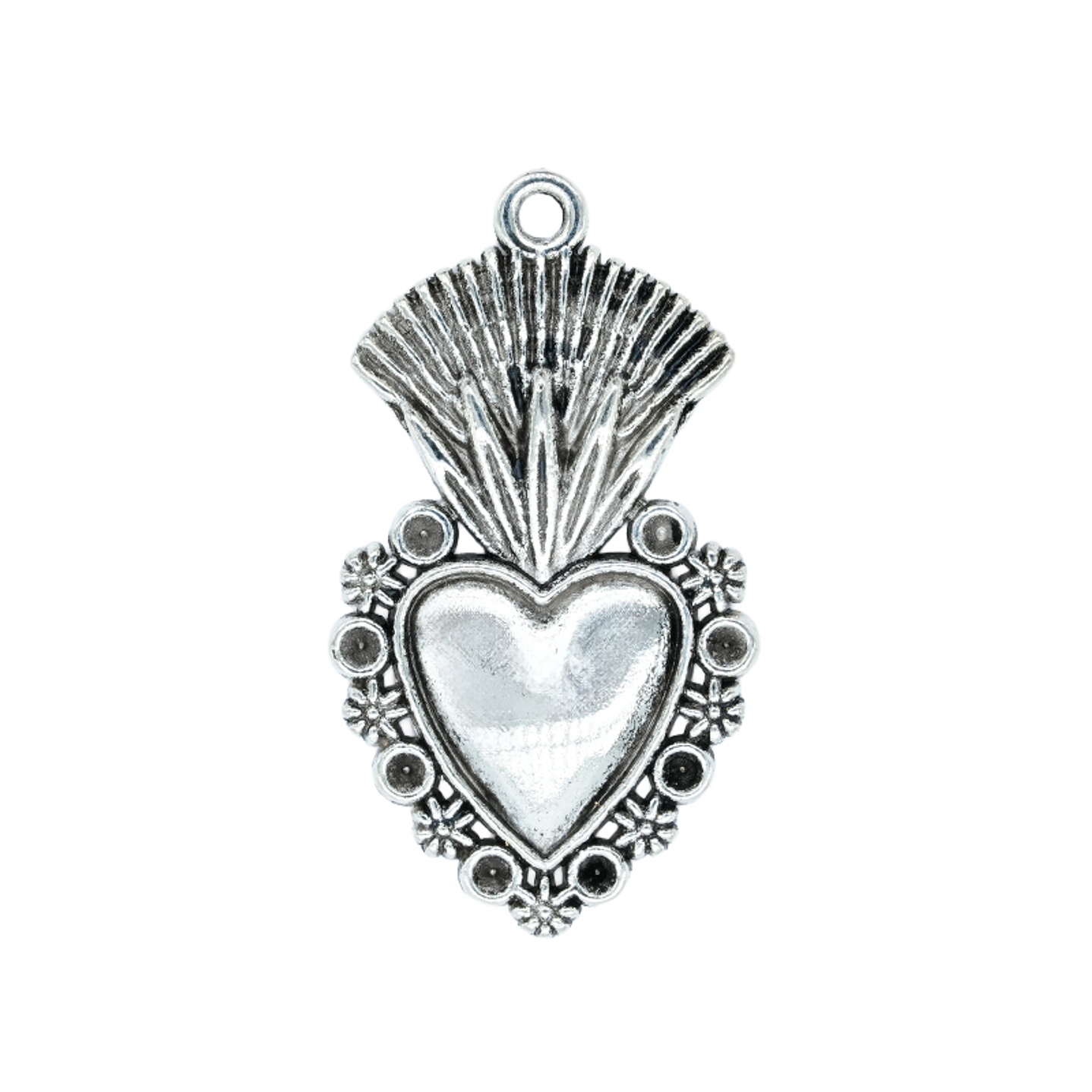 SAMAK PLATEADA DIJE CORAZON GOTICO 20*32MM  199 1