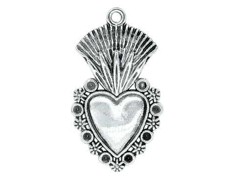 SAMAK PLATEADA DIJE CORAZON GOTICO 20*32MM  199
