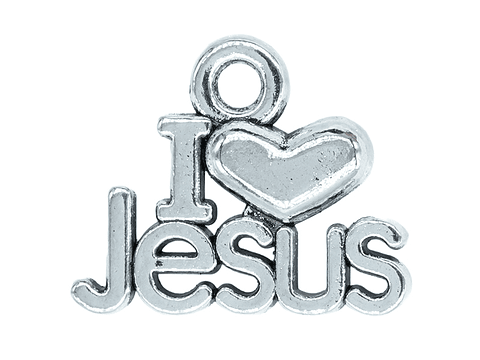 SAMAK PLATEADA DIJE I LOVE JESUS 15*12MM  201