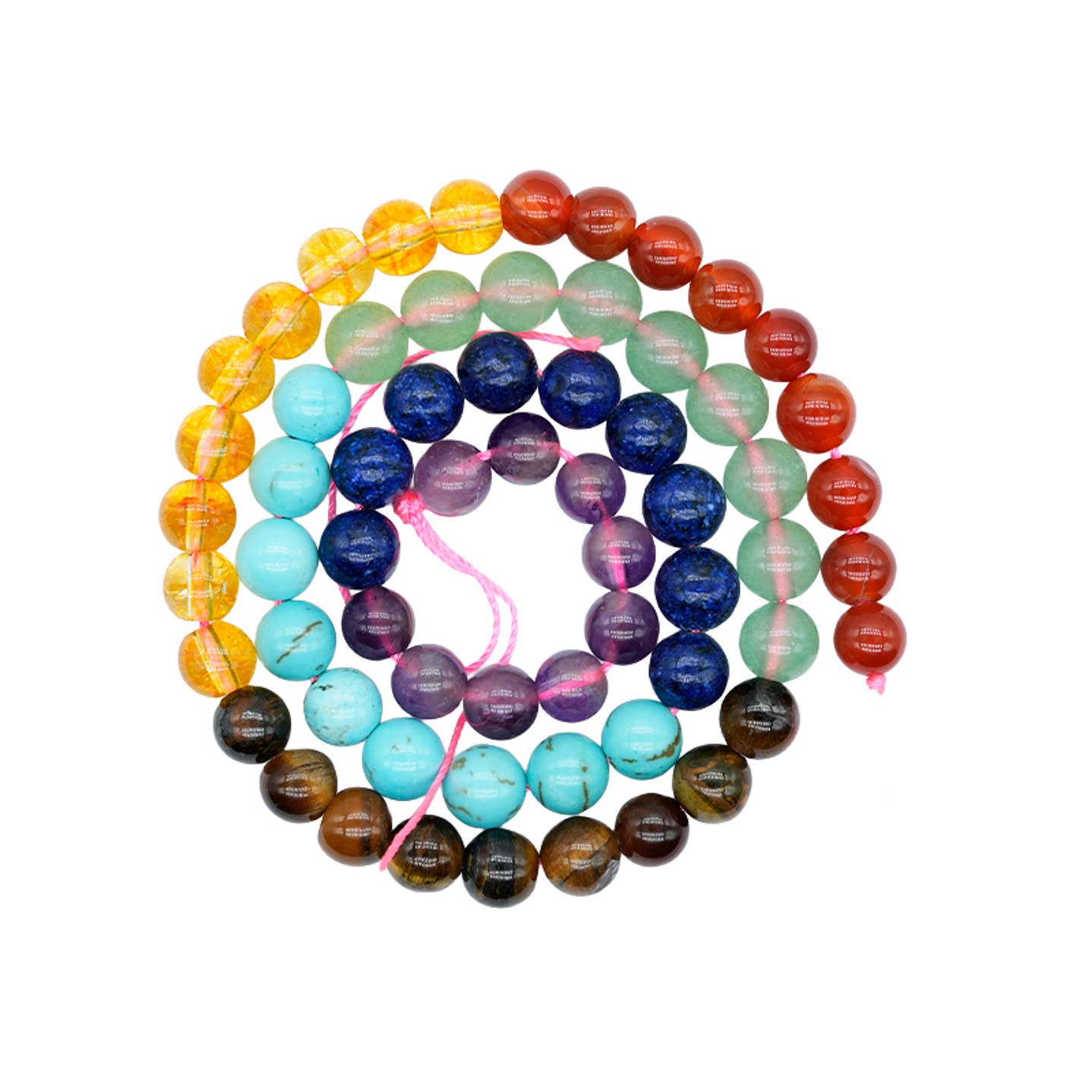 PIEDRA NATURAL LISA # 6MM 7 CHAKRAS # 1 X 63 UND APROX  1