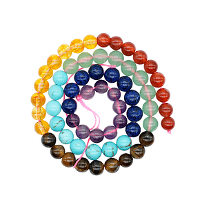 PIEDRA NATURAL LISA # 6MM 7 CHAKRAS # 1 X 63 UND APROX 