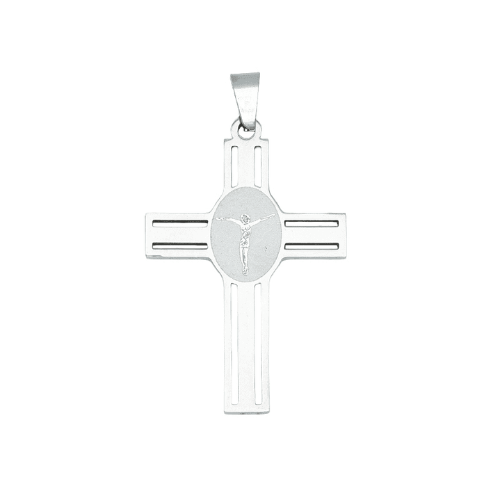 ACERO PLATEADO CRUZ CENTRO CRISTO 35*22*1.3MM 1