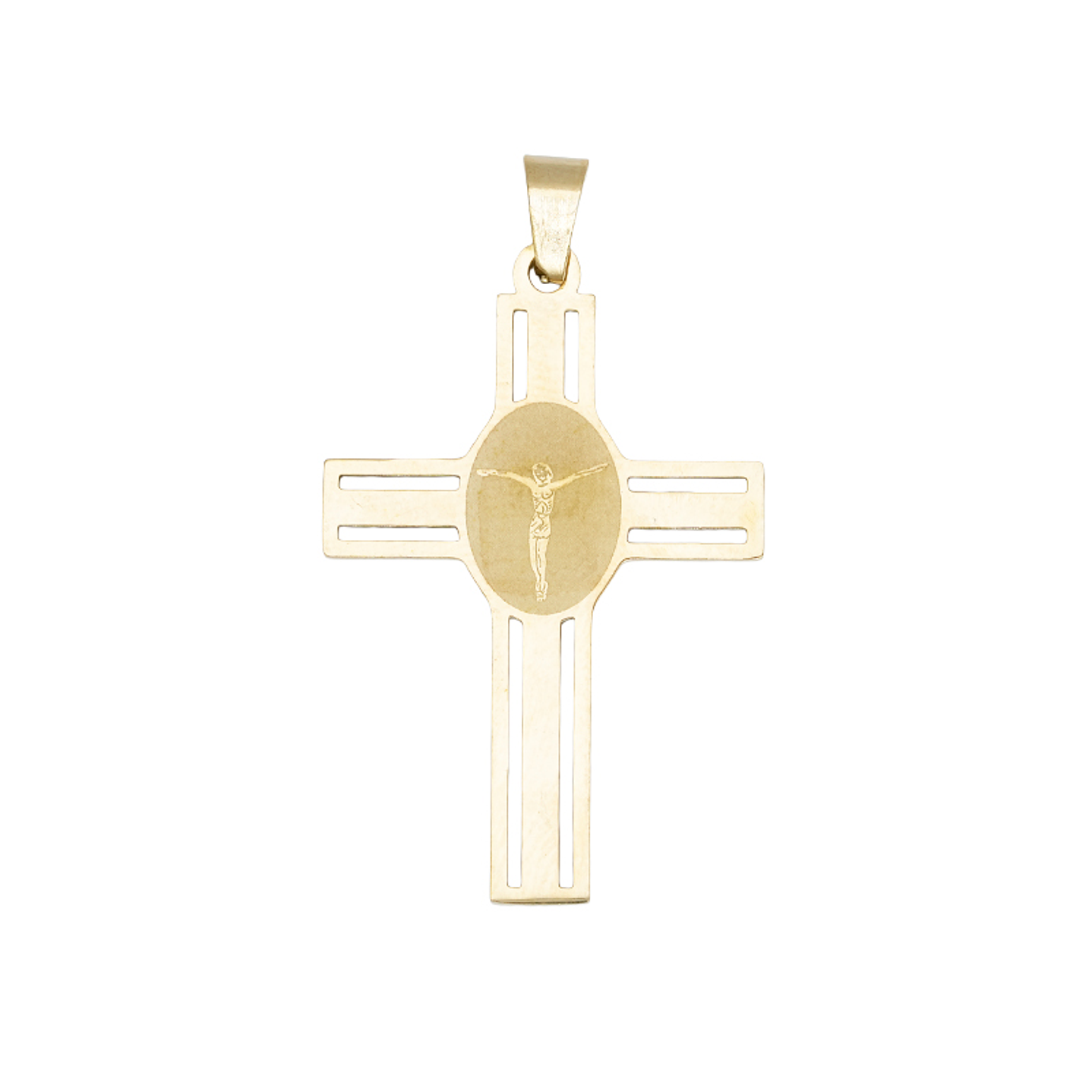 ACERO DORADO CRUZ CENTRO CRISTO 35*22*1.3MM 1