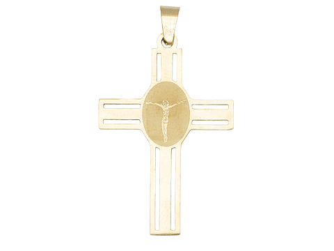 ACERO DORADO CRUZ CENTRO CRISTO 35*22*1.3MM