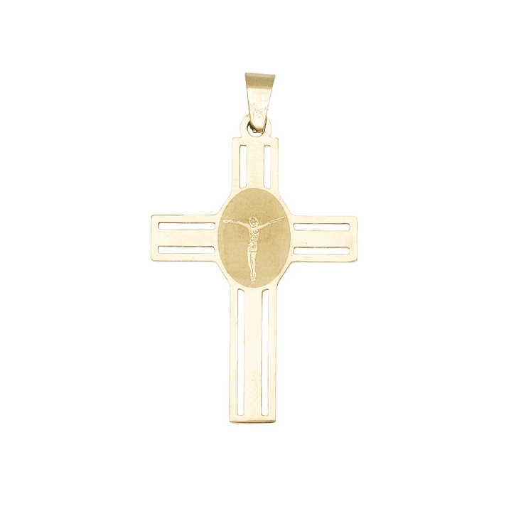 ACERO DORADO CRUZ CENTRO CRISTO 35*22*1.3MM 1