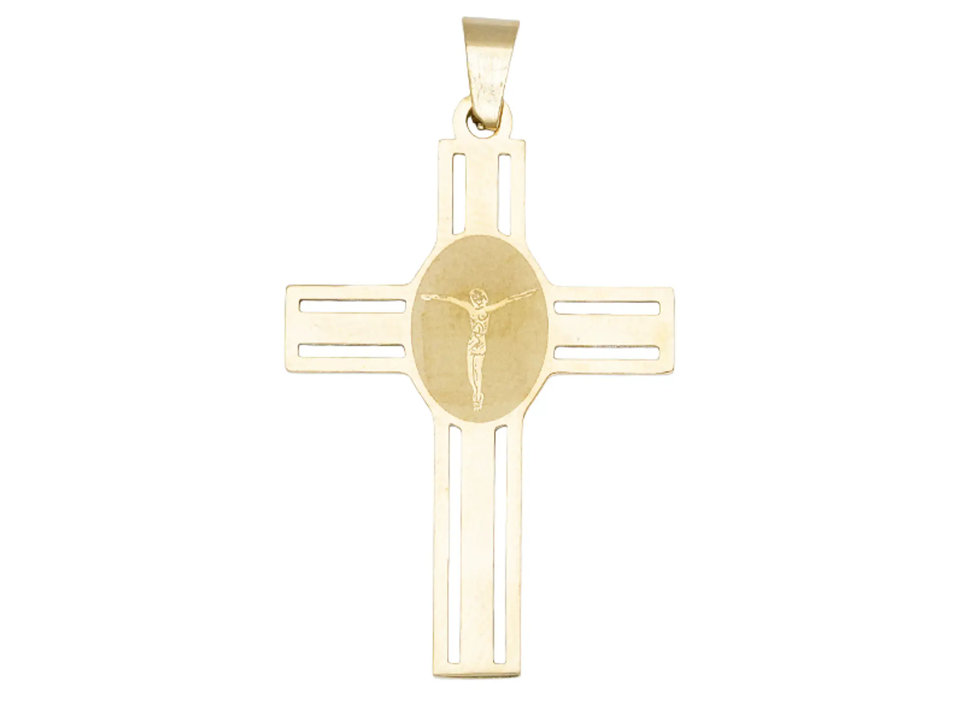 ACERO DORADO CRUZ CENTRO CRISTO 35*22*1.3MM 1