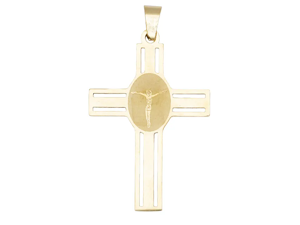 ACERO DORADO CRUZ CENTRO CRISTO 35*22*1.3MM 1