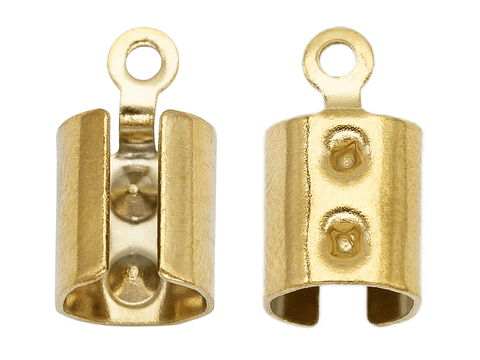 ACERO DORADO TERMINAL CUERO REDONDO # 6MM