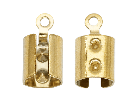 ACERO DORADO TERMINAL CUERO REDONDO # 5MM 