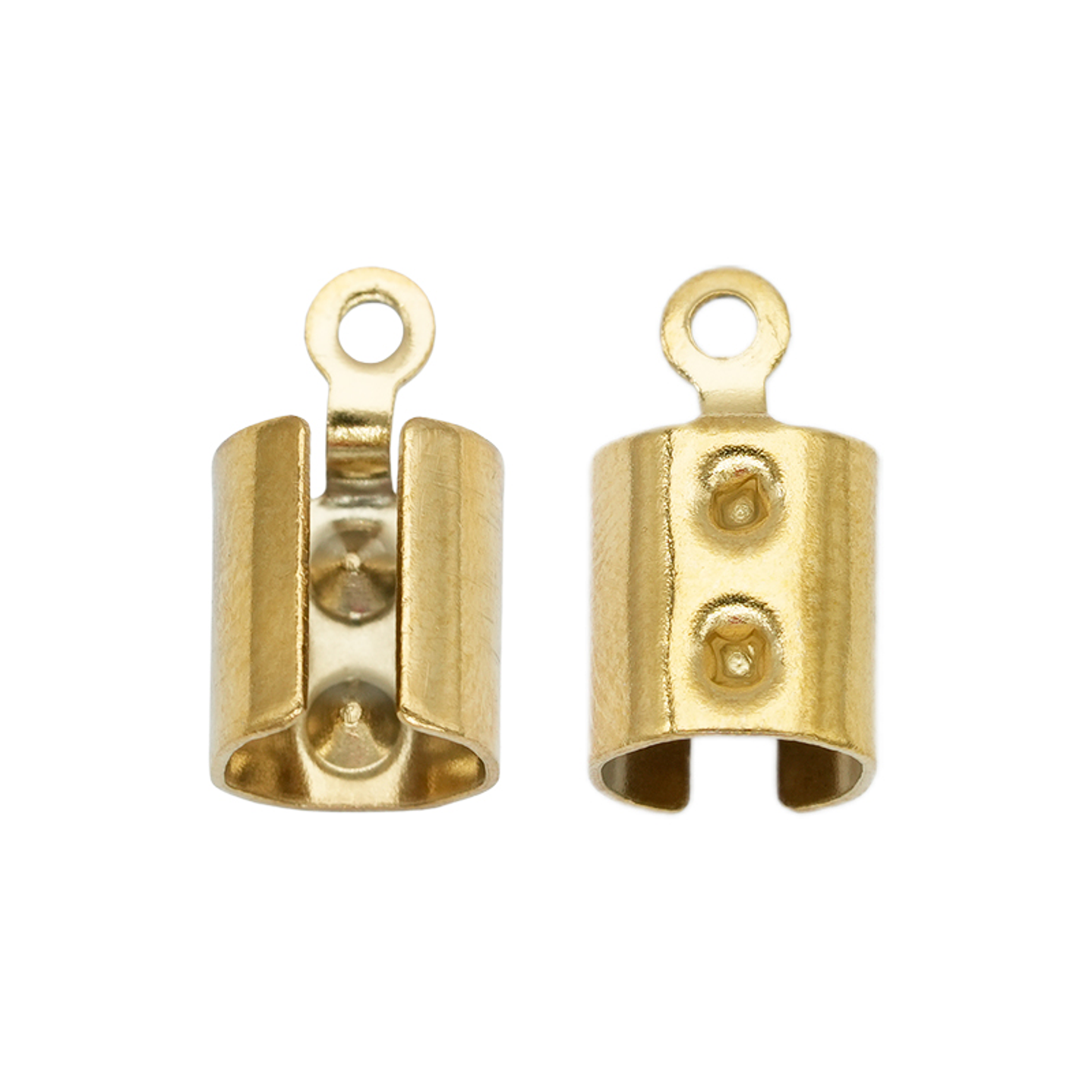 ACERO DORADO TERMINAL CUERO REDONDO # 4MM  1