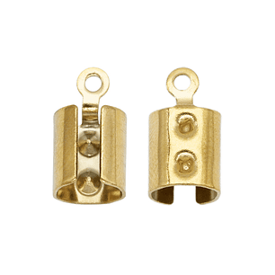 ACERO DORADO TERMINAL CUERO REDONDO # 4MM 