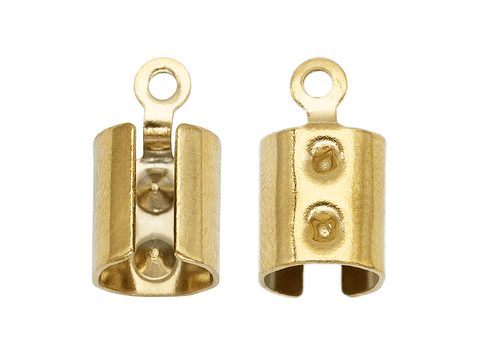 ACERO DORADO TERMINAL CUERO REDONDO # 4MM 