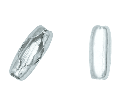 ACERO PLATEADO BROCHE CADENA MILITAR 2MM