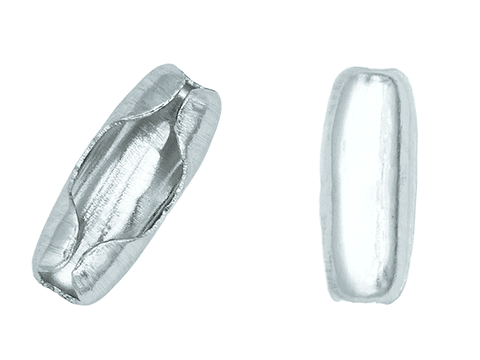 ACERO PLATEADO BROCHE CADENA MILITAR 2.4MM