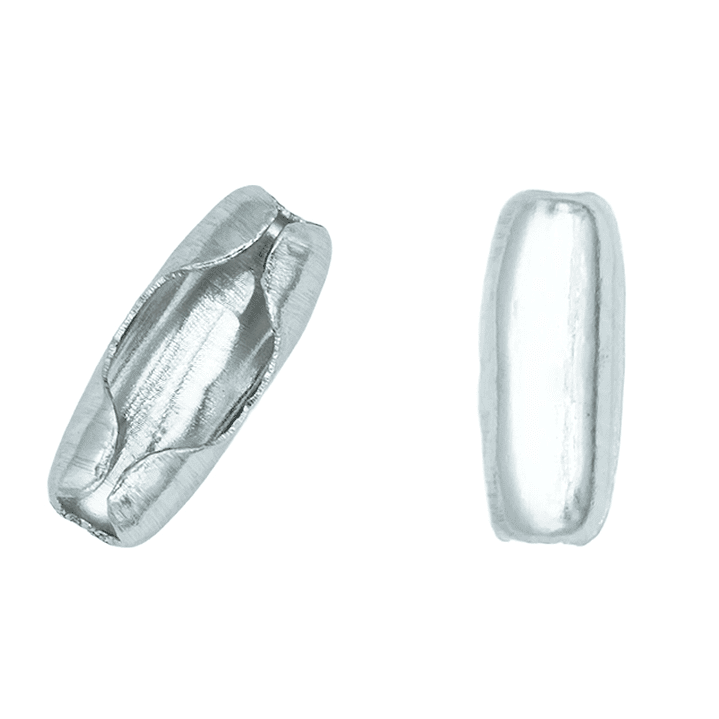 ACERO PLATEADO BROCHE CADENA MILITAR 2.4MM 1