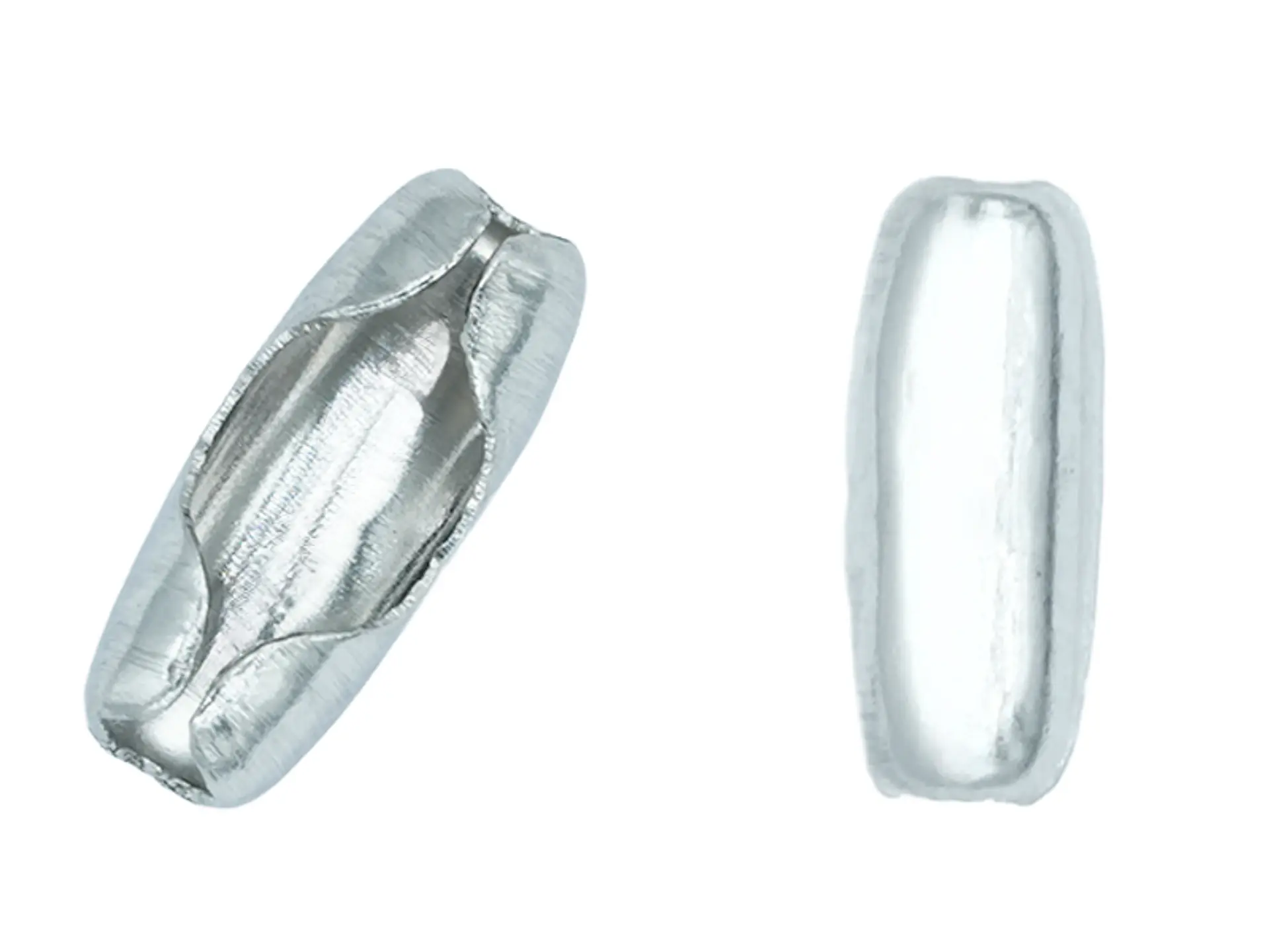 ACERO PLATEADO BROCHE CADENA MILITAR 2.4MM 1