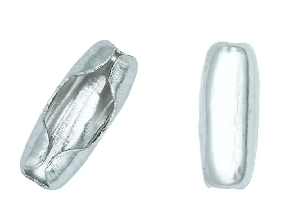 ACERO PLATEADO BROCHE CADENA MILITAR 2.4MM 1