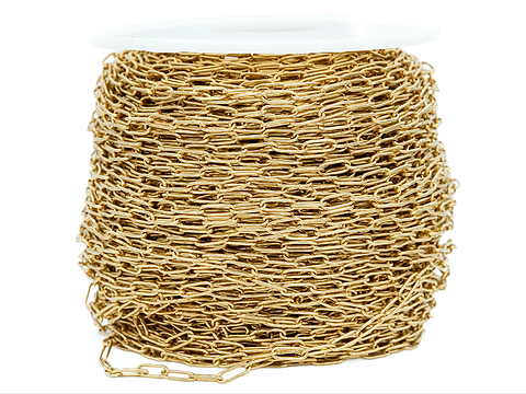ACERO DORADO  CADENA OVALADO 0.6*2.5*5MM