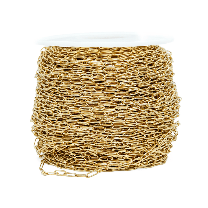 ACERO DORADO  CADENA OVALADO 0.6*2.5*5MM 2