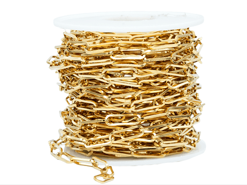 ACERO DORADO CADENA OVALADA LISA ESLABON GRANDE 1*5*15