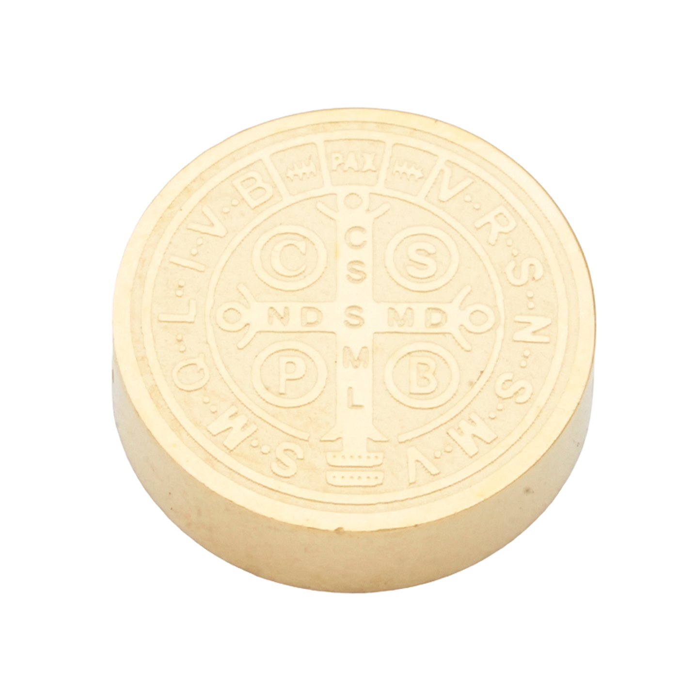 ACERO DORADO MEDALLA SAN BENITO RELIEVE 14MM  2