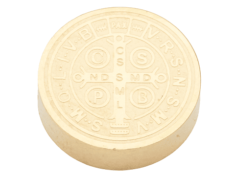 ACERO DORADO MEDALLA SAN BENITO RELIEVE 14MM 
