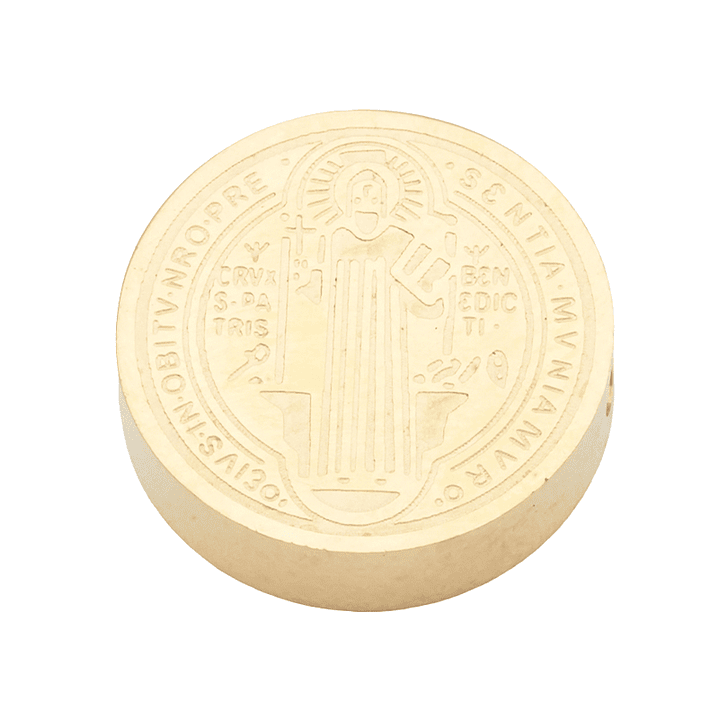 ACERO DORADO MEDALLA SAN BENITO RELIEVE 14MM  1