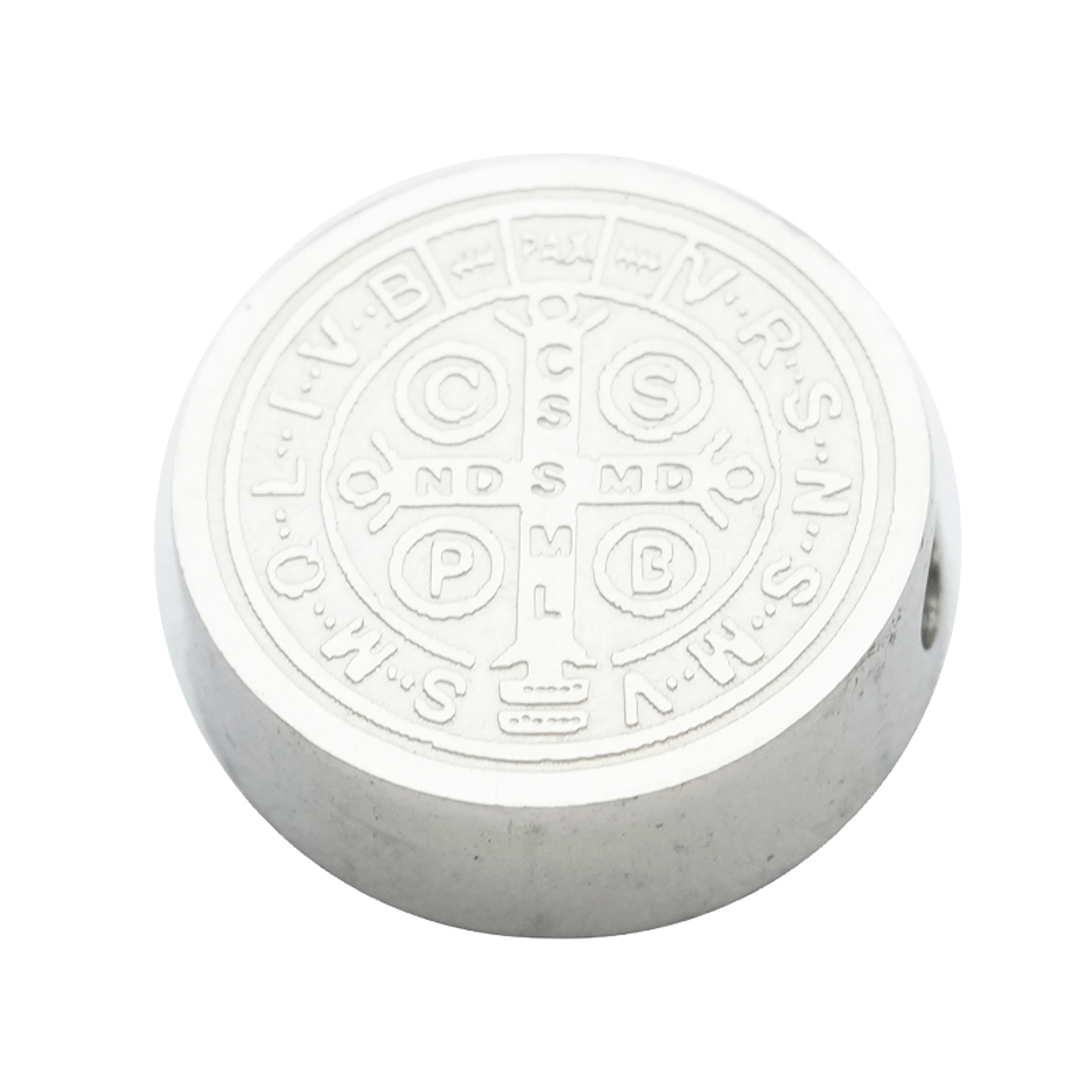 ACERO PLATEADO MEDALLA SAN BENITO RELIEVE 15MM 2