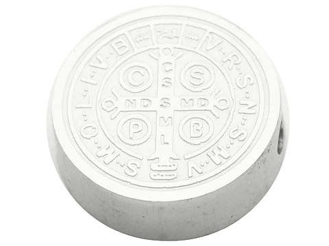 ACERO PLATEADO MEDALLA SAN BENITO RELIEVE 15MM