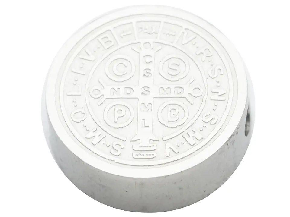 ACERO PLATEADO MEDALLA SAN BENITO RELIEVE 15MM 2