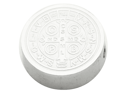 ACERO PLATEADO MEDALLA SAN BENITO RELIEVE 14MM 