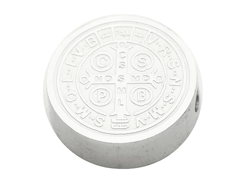 ACERO PLATEADO MEDALLA SAN BENITO RELIEVE 10MM