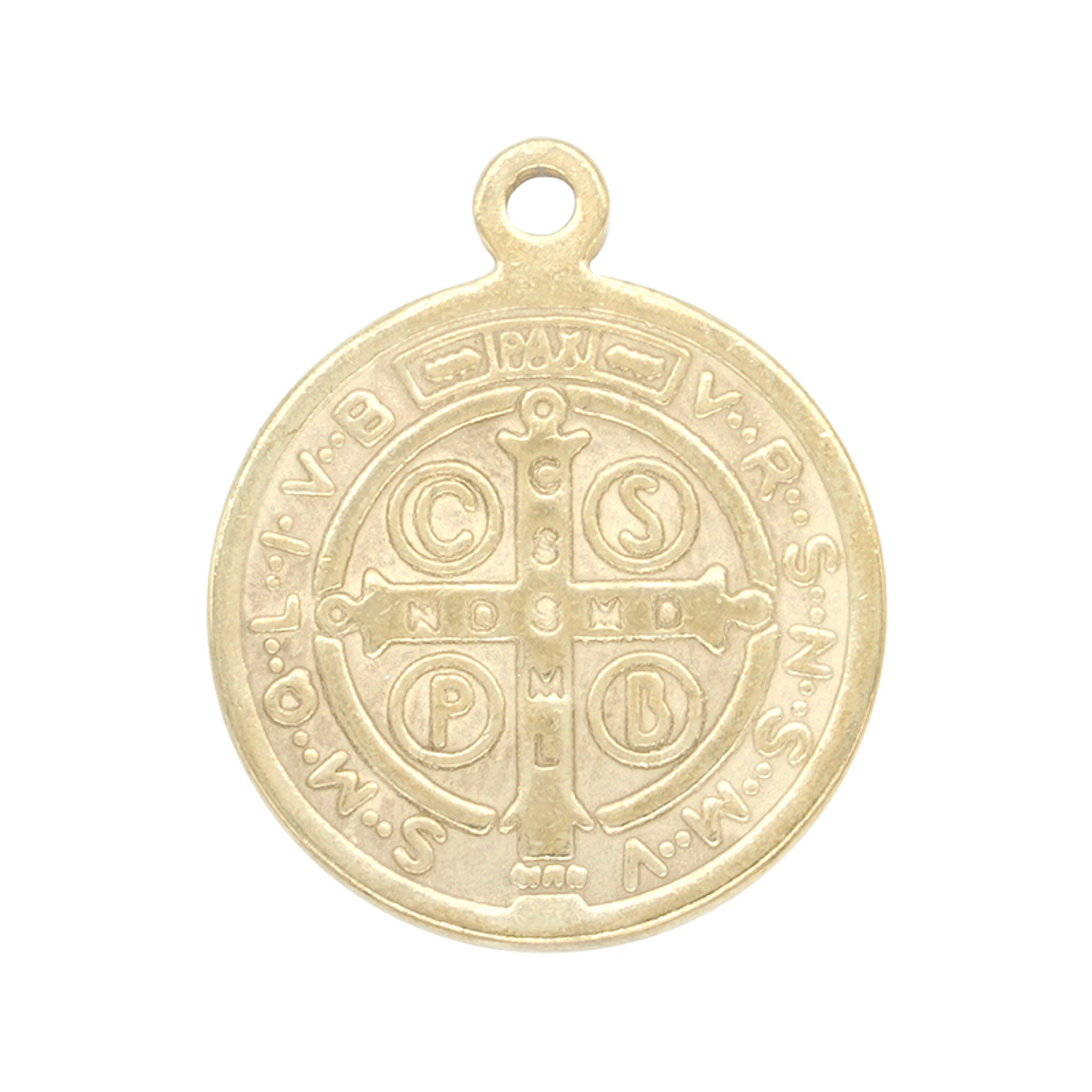 ACERO DORADO DIJE SAN BENITO 18MM 2