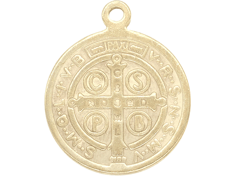 ACERO DORADO DIJE SAN BENITO 18MM