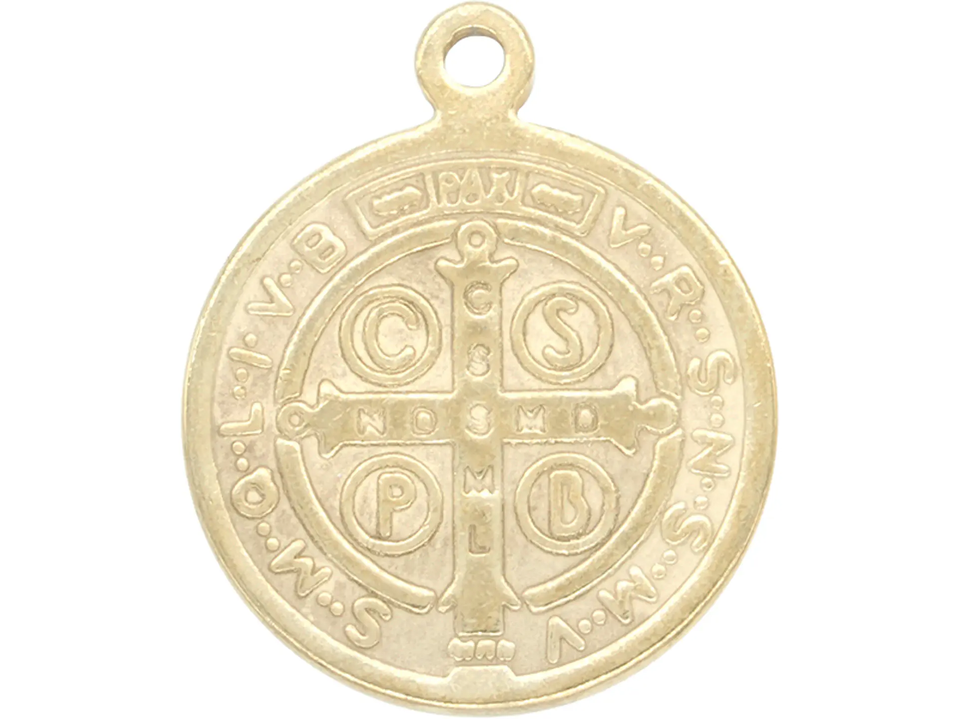 ACERO DORADO DIJE SAN BENITO 18MM 2